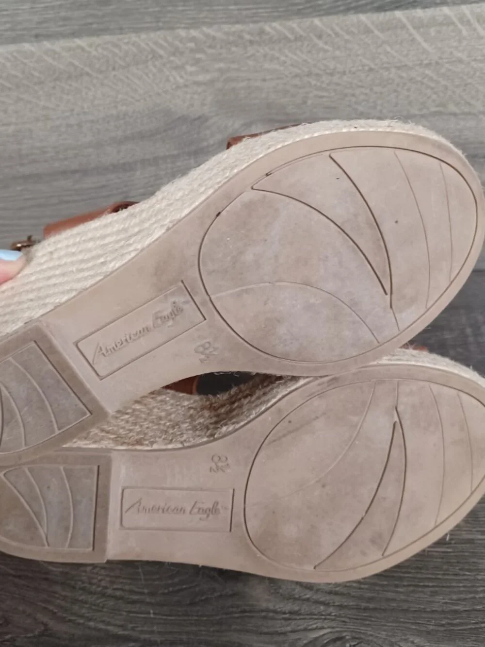 American Eagle Women's Size 8.5 Brown Wedge Heels With Buckles